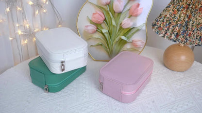 Lighted Makeup Mirror with Travel Case Cosmetic Organizer 3-Color LED Light 1200mAh Rechargeable Portable Vanity Mirror Adjustable Brightness for Women Gift Birthday Christmas