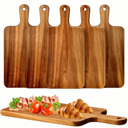 Cutting Board Acacia or Bamboo-Style Handle Boards in Five or Ten-Piece Sets, 15.7 x 7.8 Inches