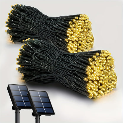 String Lights, IP65 Solar Fairy Lights with Eight Modes, 100- or 200-LED Pack Options and Seven Colors