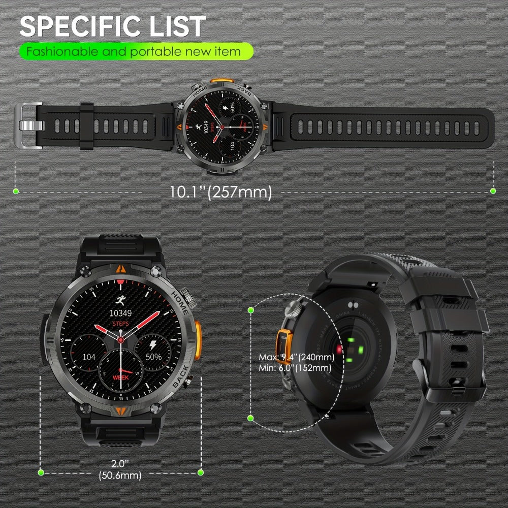 Smartwatch Men's with Bluetooth Calling & Message Notifications, 1.45" HD Touch Screen, IPX8 marking, Step Counter, 300mAh 5-7 Day