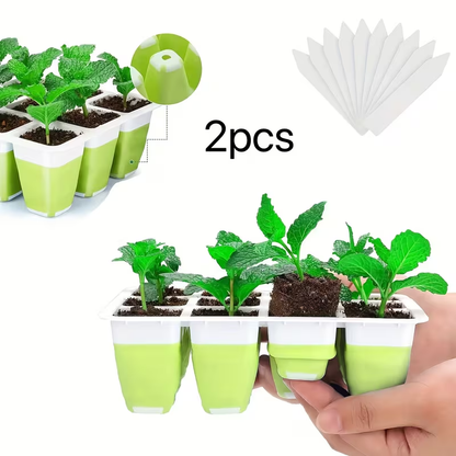 Seed Starting Tray with Flexible Pop-Up Units | Easy Transplant No Root Damage | Optimal Drainage | Reusable Seedling Tray 2pcs 6pcs 10pcs Multi-Pack