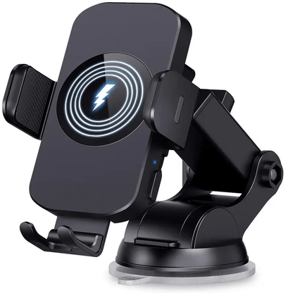 4-Color Wireless Car Charger Mount 15W Qi Auto-Clamping – Fast Wireless Charging Phone Holder for iPhone 17 16 15 14 13 12 11 Pro Max, Samsung Galaxy S24 S23 S22 S21 & All Qi Phones | Black Blue Red Gold