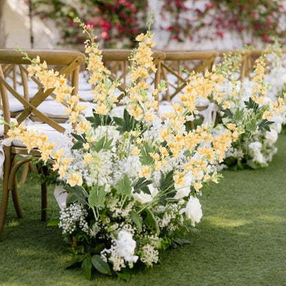 Artificial Flowers Eight-Piece Delphinium Larkspur Set with 33.5-Inch Silk Stems in 11 Colors
