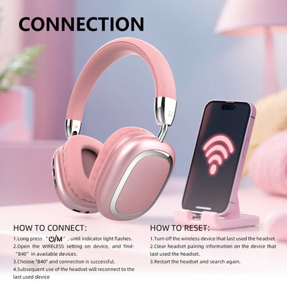 B35 Over-Ear Headphones with Bluetooth 5.3, 40mm Drivers, 90-Degree Rotating Earcups and Five Color or Storage Sets
