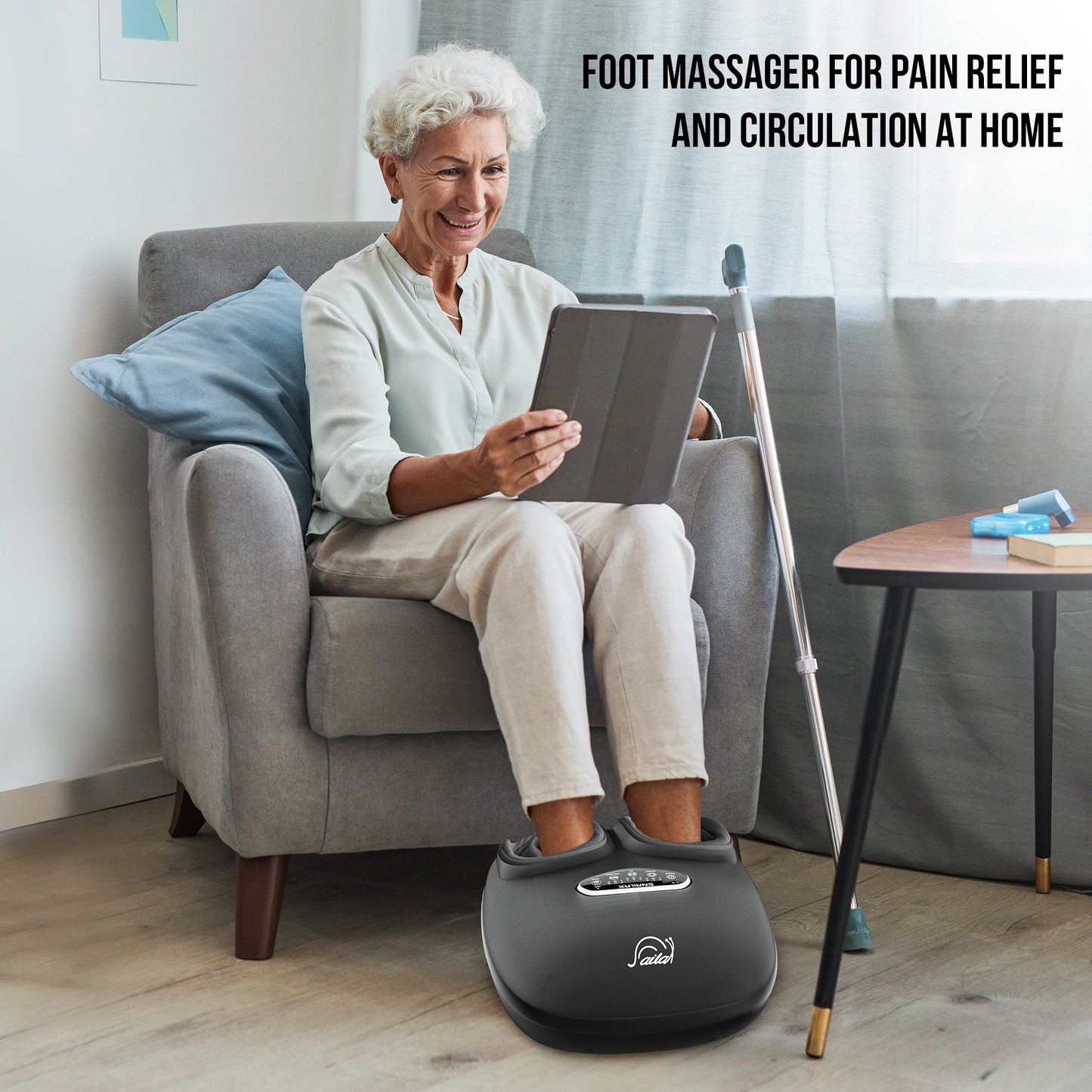 Shiatsu Foot Massager with Heat – Deep Kneading, Compression & Vibration, Electric Foot Massage Machine for Men Women, Fits Size Up to 13