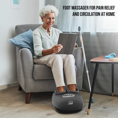 Shiatsu Foot Massager with Heat – Deep Kneading, Compression & Vibration, Electric Foot Massage Machine for Men Women, Fits Size Up to 13