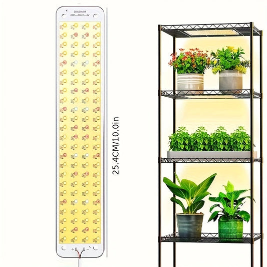 Ultra-Thin Grow Light Under Cabinet Full Spectrum 10-Level Dimming | 3/9/12H Timer High Lumen Sticky & Hangable All Growth Stages | 4pcs Indoor Plants