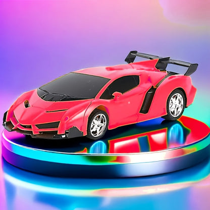 Robot Deformation Car for Kids 1:18 Blue & Red – One-Button Transform Remote Control Stunt Vehicle, 360° Rotating Drift RC Toy for Boys & Girls Ages 3 4 5 6, Birthday Children's Day Christmas Gift