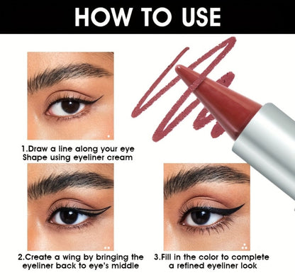 Six-Color Twist-Up Cream Liner Set for Makeup in Brown, Black and Red-Brown Shades with 3g Sticks