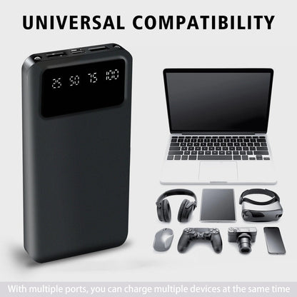 Power Bank 20000mAh with Dual USB Output, USB-C and Micro Input, 5V/2.1A and Digital Display