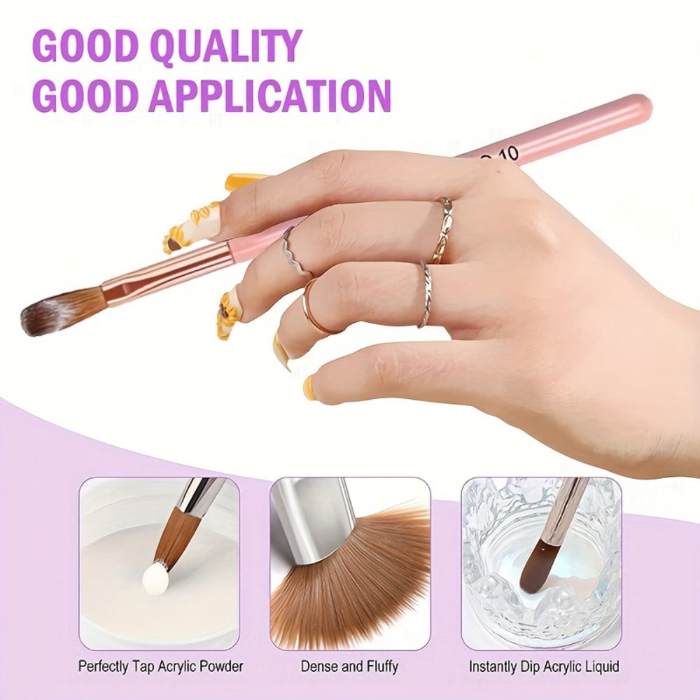 Acrylic Nail Kit NOCIS 120g Peach Pink Powder Set with Q Monomer, Brush Set, Nail File and Mixing Cup