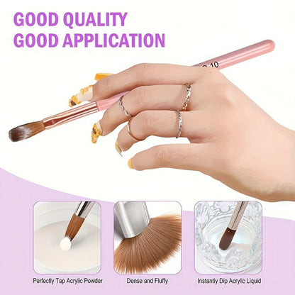 Acrylic Nail Kit NOCIS 120g Peach Pink Powder Set with Q Monomer, Brush Set, Nail File and Mixing Cup