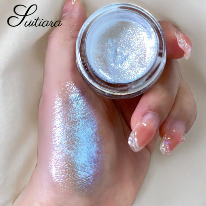 Shimmer Jelly Eyeshadow 2 Pack – Icy Cool Tone Frosty Glow Gel Eye Makeup, Long-Lasting Non-Creasing Blendable Formula, High Shine Luminous Finish for Holiday Party Glam