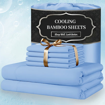 Bed Sheet Set 4-Piece Bamboo-Derived Fabric with Source-Listed Extra-Deep Pocket and Eighteen Colors