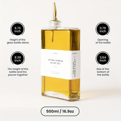 Glass Oil Dispenser Bottle 350ml - Olive Oil Vinegar Soy Sauce Coffee Syrup Dispenser for Kitchen