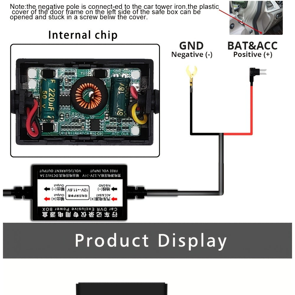 3 Channel Dash Cam Front Rear Inside 1440P+1080P+1080P with 64GB SD Card, Super Night Vision, Loop Recording, G-Sensor, Motion Detection, 24-Hour Parking Mode