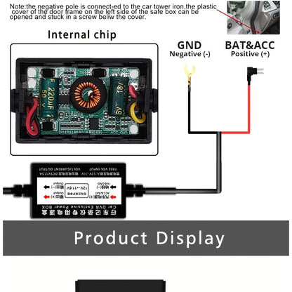 3 Channel Dash Cam Front Rear Inside 1440P+1080P+1080P with 64GB SD Card, Super Night Vision, Loop Recording, G-Sensor, Motion Detection, 24-Hour Parking Mode