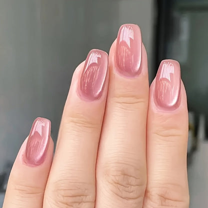 Gel Nail Polish in 15ml Pink Holographic Rainbow Cat-Eye Finish with Magnetic UV/LED Cure for Nail Art