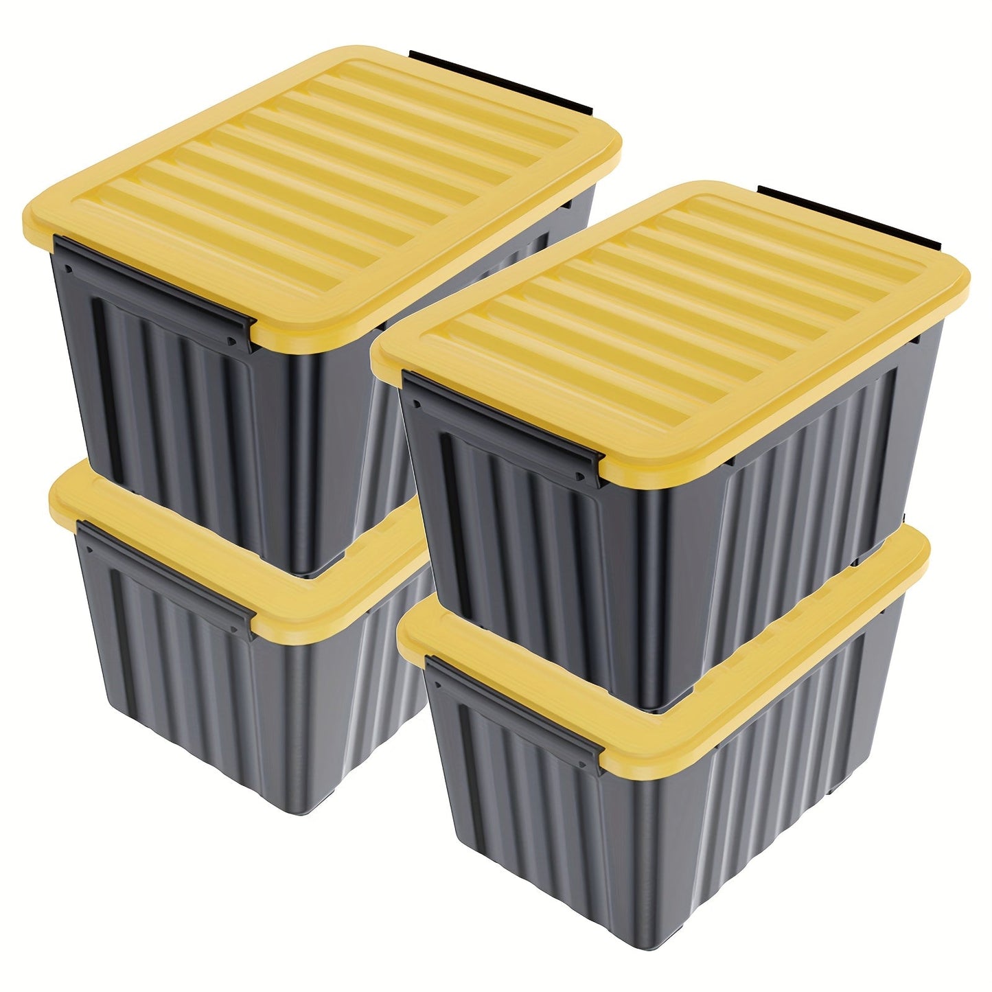 Stackable 72- and 97-Quart Storage Bin Sets with Lids, Wheels, Three Colors and 4- or 6-Pack Options