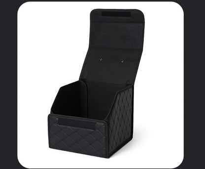 Car Trunk Organizer, Foldable Faux Leather Bow-Detail Box in 30L or 35L Size with Pink and Black Options