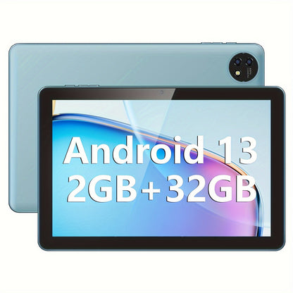 10 Inch Android 13 Tablet with GPS – 2GB RAM 32GB ROM 256GB Expandable, Quad-Core, 6000mAh Battery, IPS HD Screen, FM, GMS Certified, WiFi Tablet Computer Black Blue