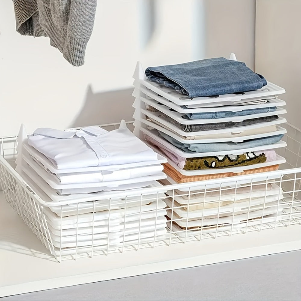 Foldable Stackable Clothes Folding Board Organizer for Shirts Pants Dresses – Heavy-Duty Plastic, Space-Saving, Easy-Clean (15 or 30 pcs)