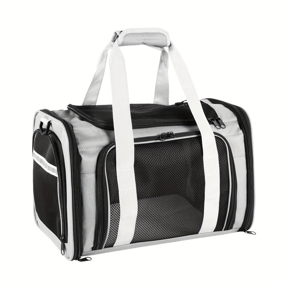 Compact Soft-Sided Pet Carrier with Mesh Panels, Shoulder Strap and Four Pink, Black or Grey Options