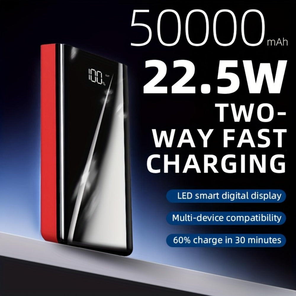 100000mAh Portable Power Bank with Flashlight LED Display Bidirectional Fast Charging Multi-Device USB Charger for Camping Outdoor Emergency – High Capacity Battery Pack Holiday Gift