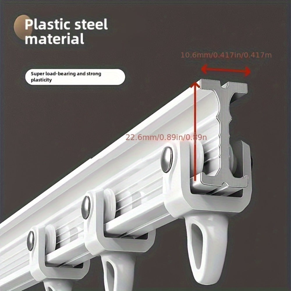 Flexible Curtain Rail Track – Bendable PVC Ceiling Mount Curtain Rod for Bay Window, Bathroom & Home Decor, Trim-to-Fit Monorail Curtain Track System
