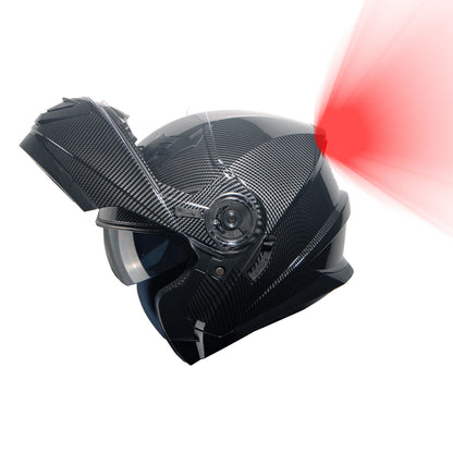 Motorcycle Modular Full Face Helmet Flip Up Dual Visor Sun Shield with Optional LED Tail Light 3 Modes Removable Washable Interior, Multiple Colors S M L XL — Modular901