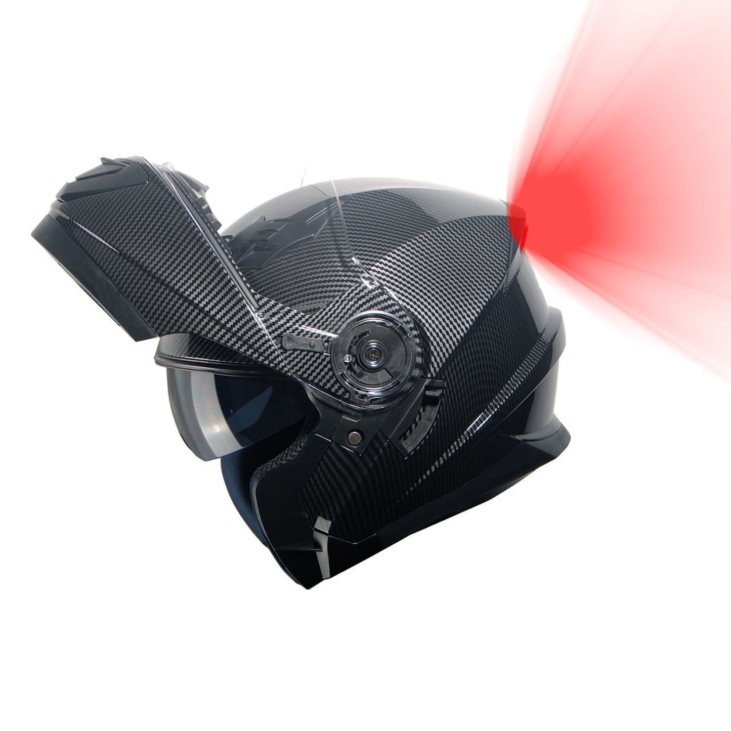 Motorcycle Modular Full Face Helmet Flip Up Dual Visor Sun Shield with Optional LED Tail Light 3 Modes Removable Washable Interior, Multiple Colors S M L XL — Modular901