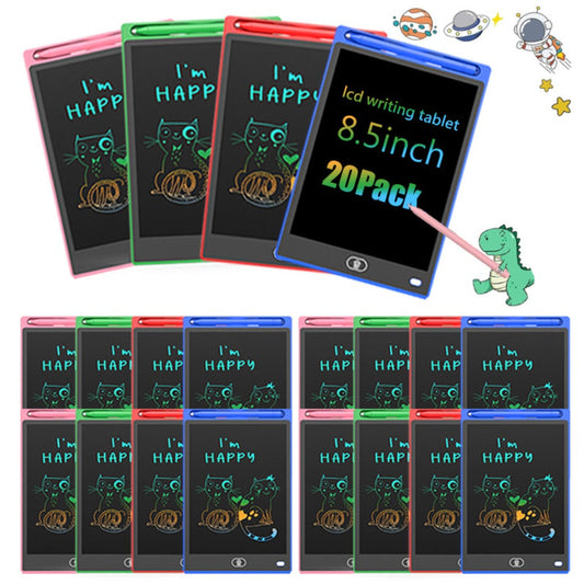 LCD Drawing Board 20 Pack for Kids 8.5 Inch Reusable Erasable Doodle Pad Electronic Writing Tablet Educational Toy for Ages 3-8 Boys Girls Classroom Party Favor