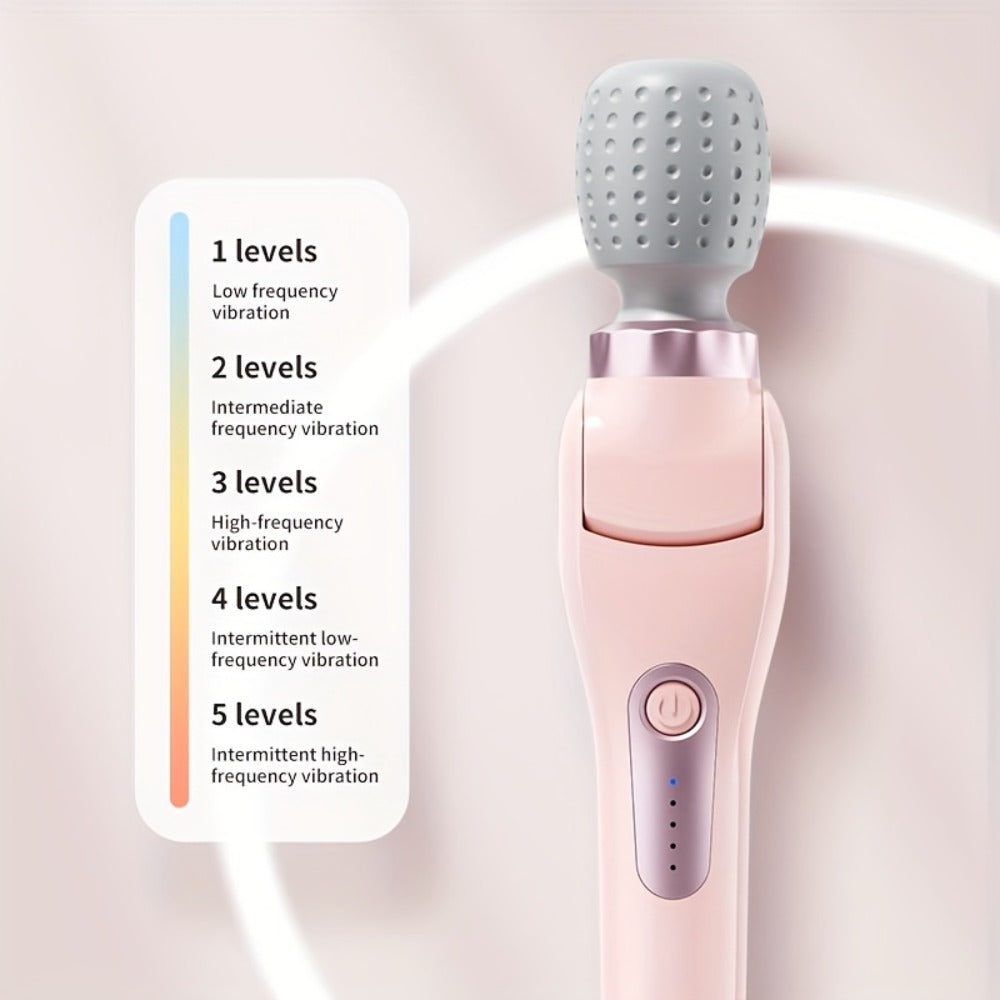 Electric Handheld Massager 180° Foldable Massage Stick | 5-Speed Vibration USB Rechargeable Rotating Head | Full Body Relief Neck Back Shoulder Leg Waist | Portable Cordless Massager Gift for Women Men