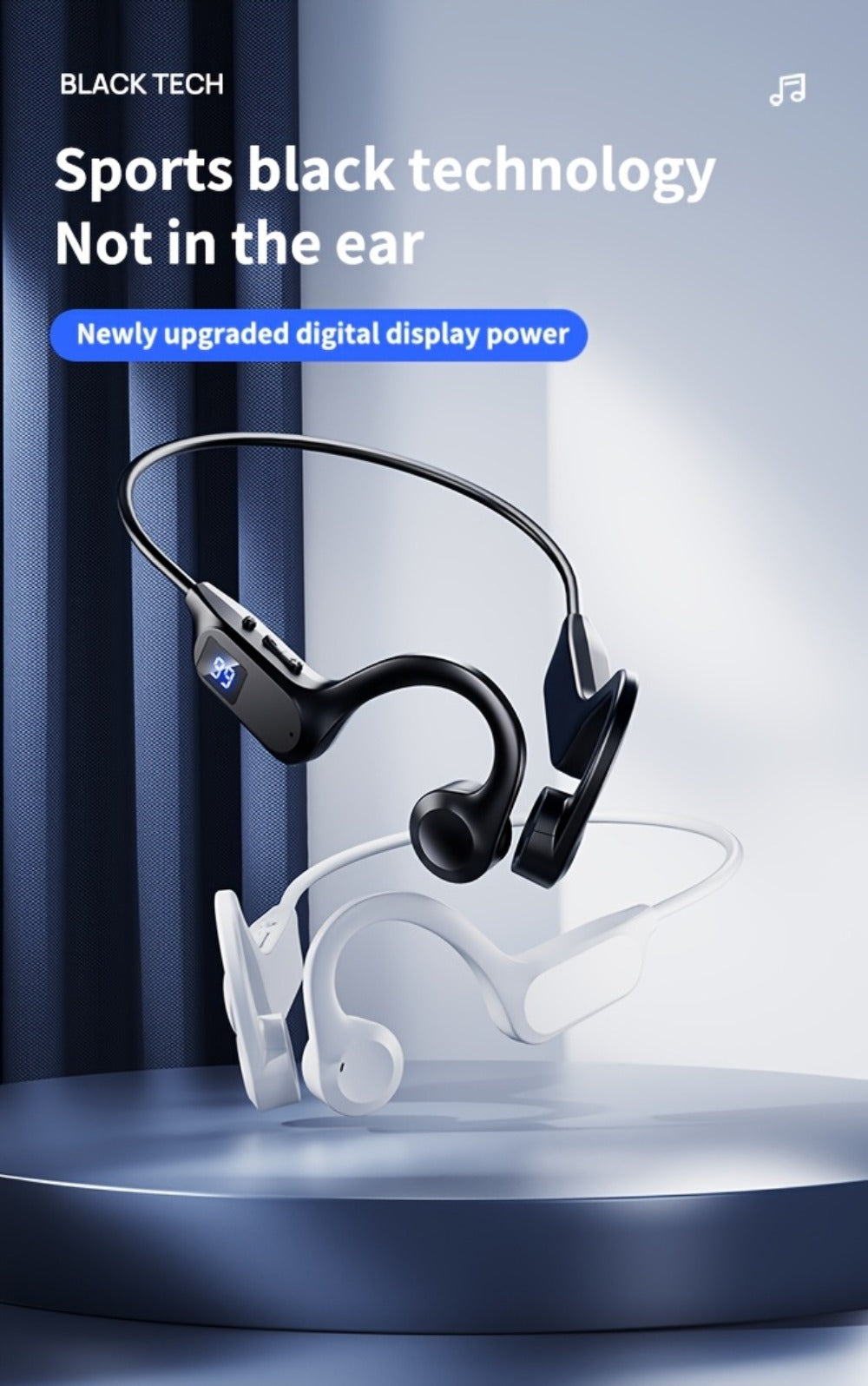Open Ear Sports Headphones with Microphone 15-Hour Battery True Wireless Bluetooth Earphones for Running Exercising Cycling Gym Workout Awareness Mode