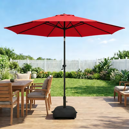 Market Umbrella 9FT Patio Outdoor Table Umbrella with Vent & Base