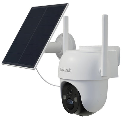3MP Solar PTZ Outdoor Security Camera with 2.4GHz WiFi, Sold Alone or in One- or Two-Camera Solar Panel Packages