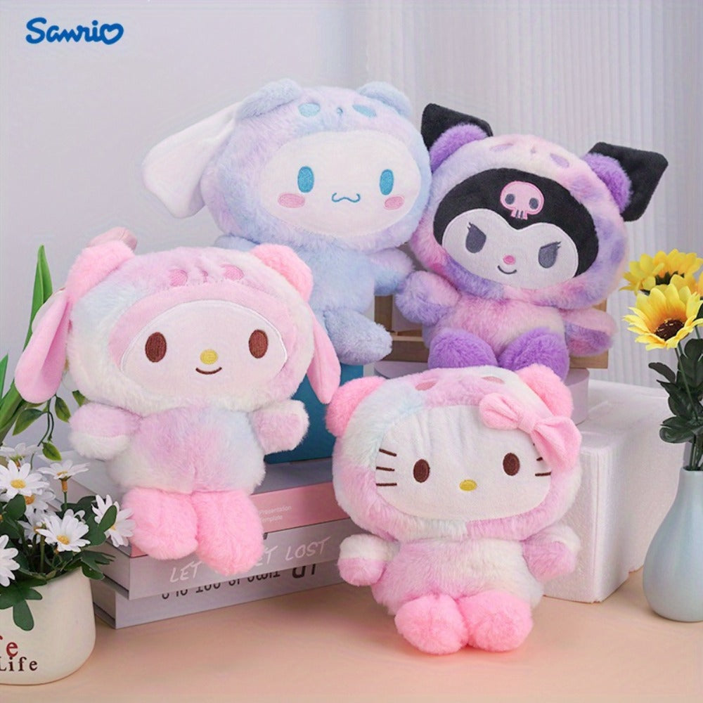 Kuromi Hello Kitty Melody Cinnamoroll Plush Doll – 4 Sanrio Characters Soft Stuffed Animal Kawaii Toy, Cute Anime Gift for Girls Teens Birthday Christmas