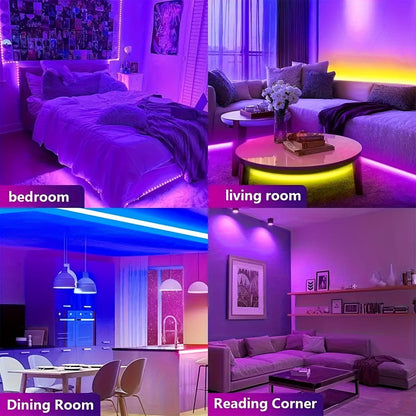 LED Strip Lights 100ft Color Changing with 44-Key Remote & Power Supply – RGB Light Strip for Bedroom Ceiling Living Room Festival Wedding Party Decor 30m