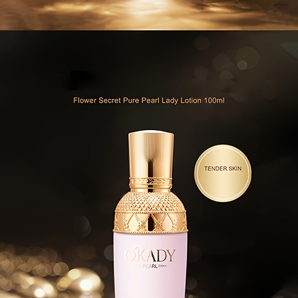 7-Piece Pearl-Themed Skincare Gift Set with Coordinated Facial-Care Bottles and Jars in a Fitted Box