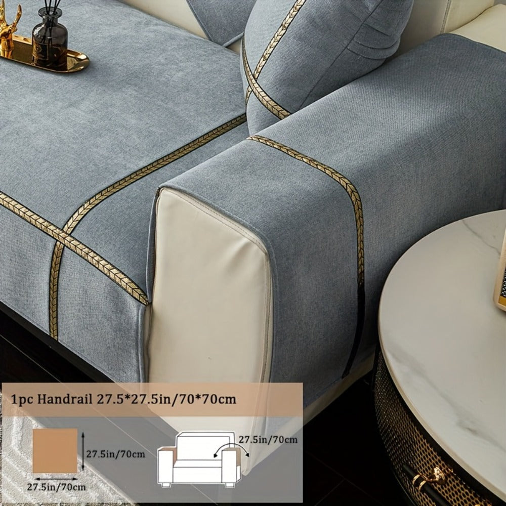 Sofa Cover 350 GSM Chenille Knit Panels for Single Seat, Armrest and 2, 3 or 4-Seater Sofa Sections