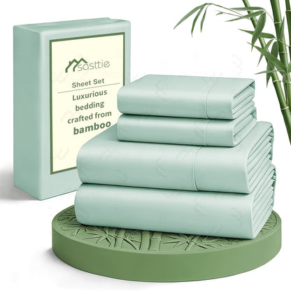 Bed Sheet Set 6-Piece with 17-Inch Pocket, Double-Stitched Edges, Four Bed Sizes and Thirteen Colors