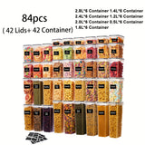 84pcs (42 lids + 42 containers)/large set