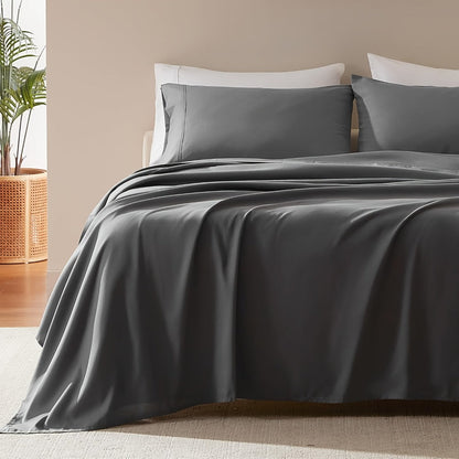 Bamboo-Blend-Style Fitted Sheet in Seven Colors and Twin, Full, Queen or King Checkout Sizes