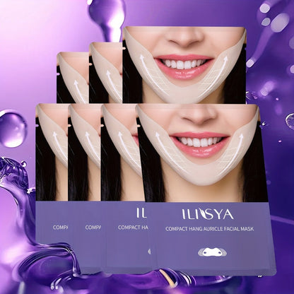 V-Line Face Mask 7 Pieces Hydrogel Chin Lifting & Jawline Contouring — Collagen, Hyaluronic Acid & Coffee Extract Firming Tightening Sculpting Mask for Double Chin, Neck & Lower Face | All Skin Types