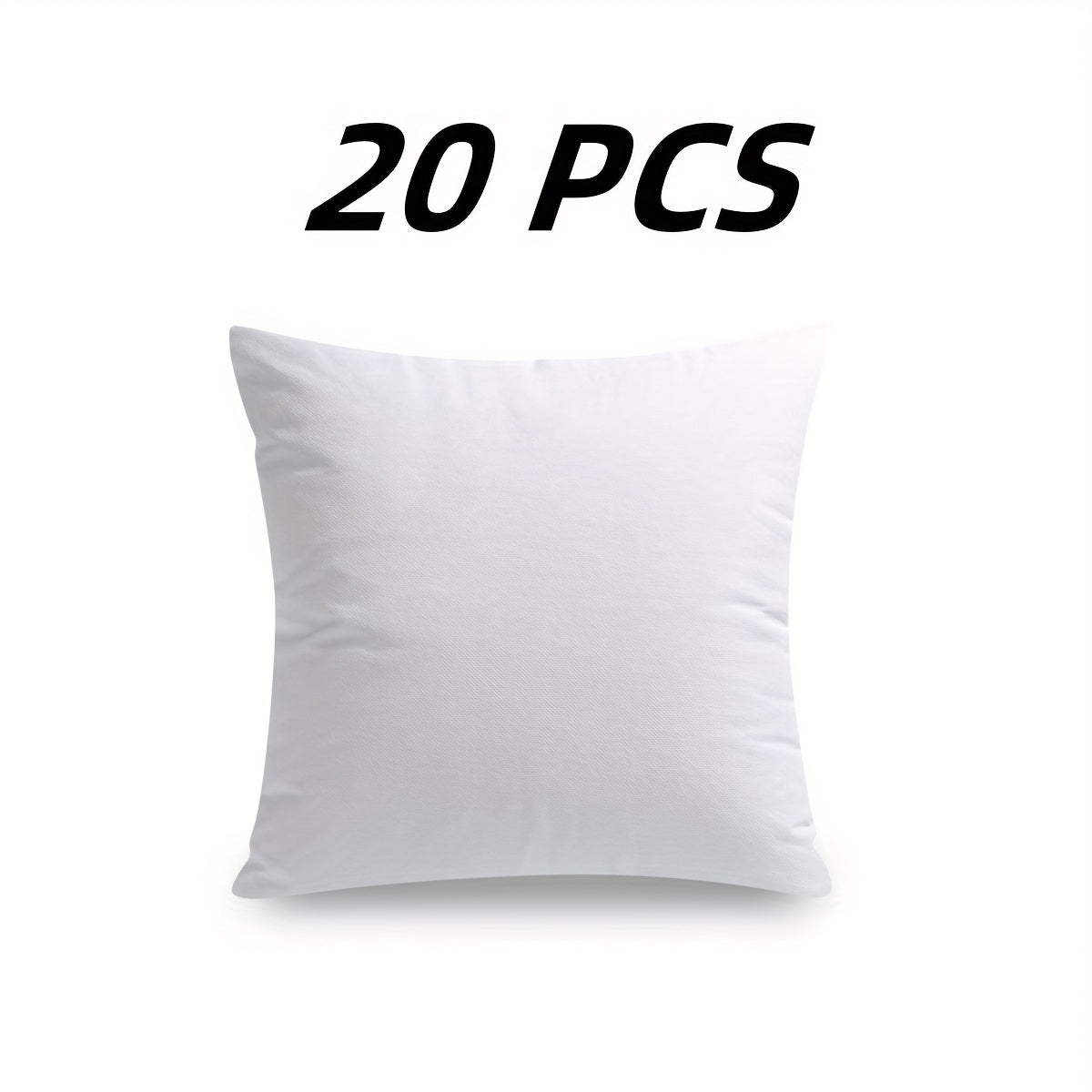 White Pillow Inserts in Square or Lumbar Sizes with Single, Three, Five, Sixteen or Twenty-Piece Packs