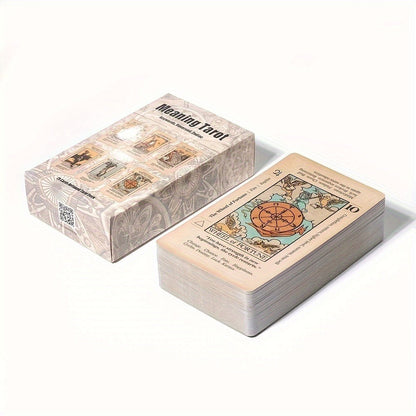 Vintage 78-Card Tarot Learning Deck with Upright and Reversed Keywords Printed on Every Card