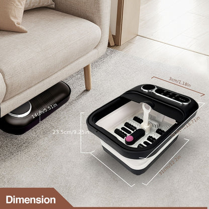 Collapsible Foot Spa with Heater, Temperature Control, Bubbles, Six Rollers and Two Color Options