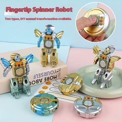 Fidget Spinner, Deformation Robot Fingertip Gyro, Creative Finger Gyroscope Toy for Kids & Adults