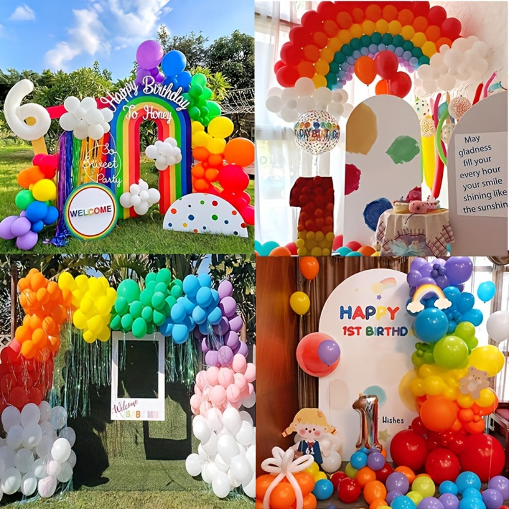 Party Decorations 422-Piece Rainbow Balloon Arch Kit with Four Balloon Sizes and Garland Accessories