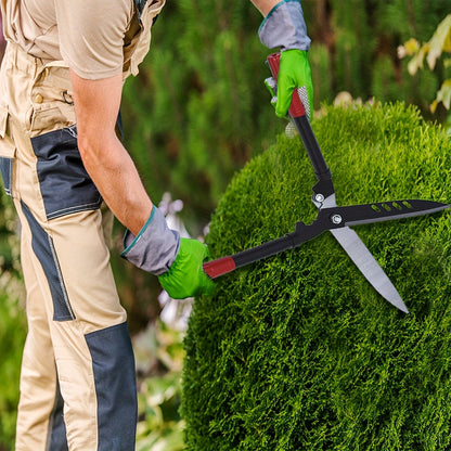 Long-Handle Hedge Shears with 27cm Blades, Red Grips, 51.5cm Pictured Length and 360g Label